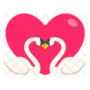 Swan Two Symbol Heart  アイコン