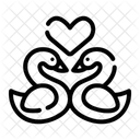 Swans Romantic Kiss Icon