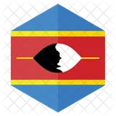 Swasiland Flagge Sechseck Symbol