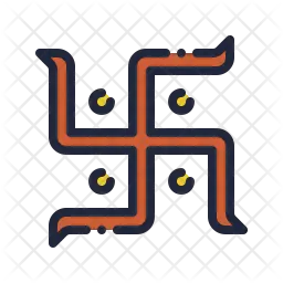 Swastik Icon - Download in Colored Outline Style