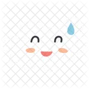 땀 미소 땀 미소 구름 땀 귀여운 구름 아이콘