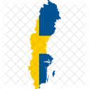 Sweden Flag Map Icon