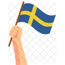 Sweden Hand Holding Nation Symbol Icon