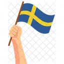 Sweden Hand Holding Nation Symbol Icon
