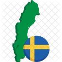 Sweden Map Flag Icon