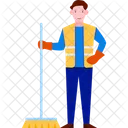 Sweeper Man Work Icon