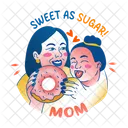 Sweet Mom Donut Motherhood Icon