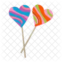 Sweethearts Heart Lollipops Heart Candies Icon