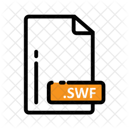 Swf Icon - Download in Colored Outline Style
