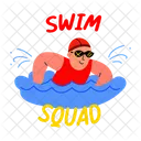 Swim Squad Swimming Typography Icon