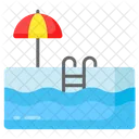 Swimming Pool Natatorium Umbrella Icon