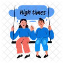 Swinging Together High Times Friends Icon