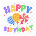 Swirl Balloons Decorative Balloons Happy Birthday Icon