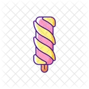 Swirled ice cream on stick  Icon