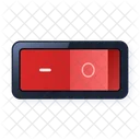 Switcher Red Button On Skeuomorphism Analog Icon