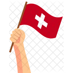 Switzerland hand holding Flag Icon
