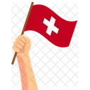 Switzerland Hand Holding Nation Symbol Icon