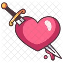 Sword Heart Tattoo Icon