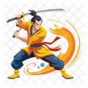 Swordsman Character Gaming Fighter Icon