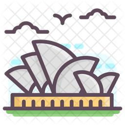 Sydney Opera House Icon - Download In Colored Outline Style