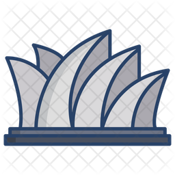 Sydney Opera House Icon - Download in Colored Outline Style