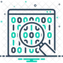 Symbole De Recherche De Donnees Binaires Analyses Codage Icône