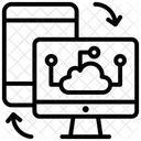 Cloud Computing Synchronisation Cloud Actualisation Des Donnees Icône