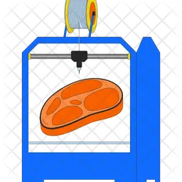 Synthetic meat on 3d printer  Icon