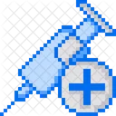Syringe Vaccine Pixelart Icon