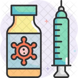 Syringe And Vaccine Bottle  Icon