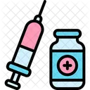 Syringe And Vaccine Medical Treatment Icon