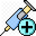 Syringe Vaccine Pixelart Icon