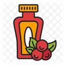 Syrup Bottle Red Berries Raspberry Icon
