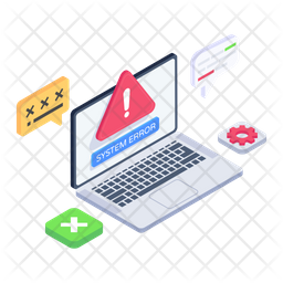 System Error Icon - Download in Isometric Style
