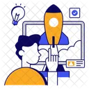 System Launch Startup Commencement Icon