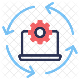 System Update Icon - Download in Colored Outline Style