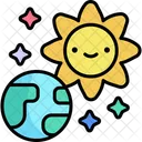 Systeme Solaire Education Kawaii Icône