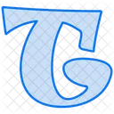 T Alphabet Text Icon