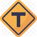 T Intersection Road Sign Icon