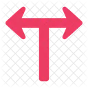 T Junction Traffic Sign Navigation Icon