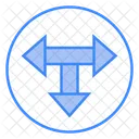 T Junction Traffic Sign Navigation Icon