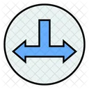T Junction Left And Right Arrows Direction Icon