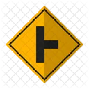 T Junction Regulation Road Signs Icon