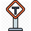 T Junction Regulation Road Icon