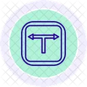 T junction sign  Icon