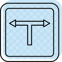 T Junction Sign Color Shadow Thinline Icon Icon