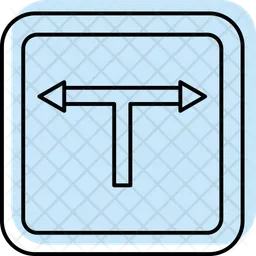 T junction sign  Icon