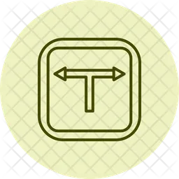 T junction sign  Icon