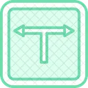 T Junction Sign Duotone Line Icon Icon