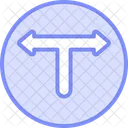 T Kreuzung Duotone Liniensymbol Symbol